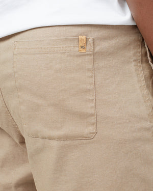 Beige Men's Hemp Mid-Rise Shorts