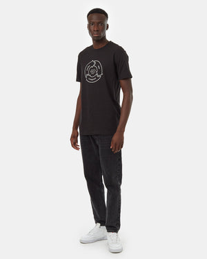 Black-Crew-Neck-Short-Sleeve-Graphic-T-Shirt