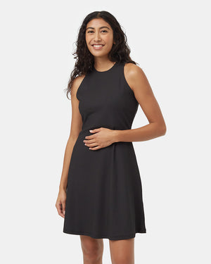 Black-Knee-Length-Slim-Fit-Quick-dry-Tank-Dress