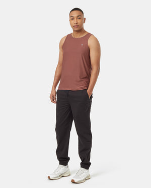 Black-Mid-Rise-Full-Length-Elastic-Cuff-Pant