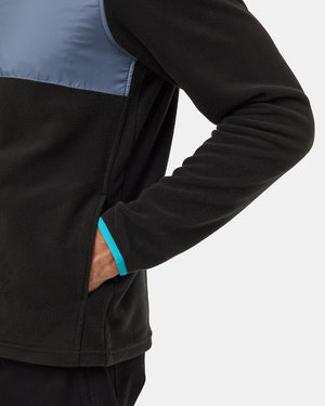 Black-Mock-Neck-Color-Block-Fleece-Zip-Up