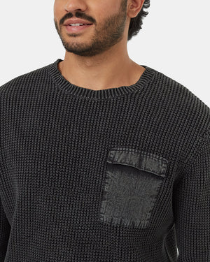 Black-Organic-Cotton-Pocketed-Crew-Neck-Sweater
