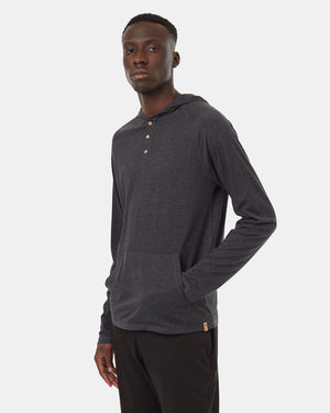 Black-Recycled-Polyester-Buttoned-Henley-Hoodie