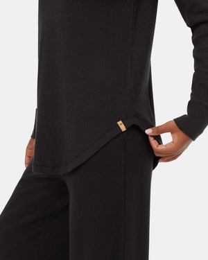Black-Women_s-Waffle-Knit-Longsleeve-Top