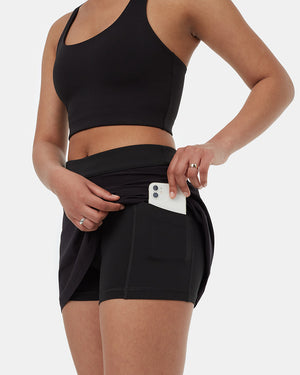 Black-Womens-Recycled-Polyester-Skort