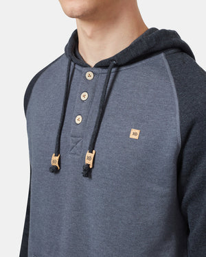 Black,Gray Organic Cotton Button Hoodie