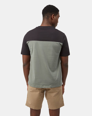 Black,Green Men's Oversized Block Colour T-Shirt