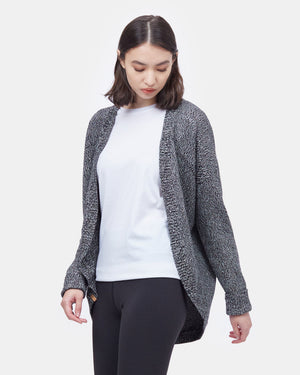 Black,White Women's Organic Cotton Knit Cardigan