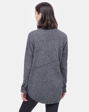 Black,White Women's Organic Cotton Knit Cardigan