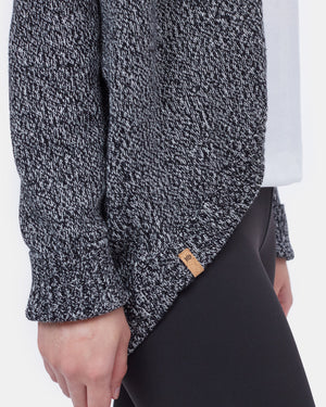 Black,White Women's Organic Cotton Knit Cardigan