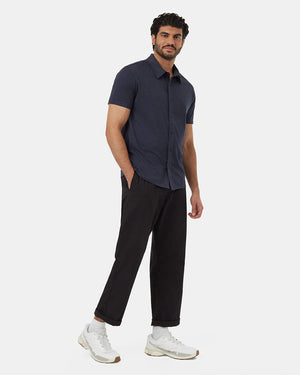 Blue-Basic-Button-Up-Shortsleeve-Shirt