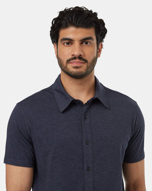 Blue-Basic-Button-Up-Shortsleeve-Shirt