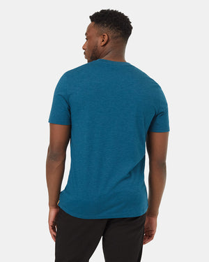 Blue-Crew-Neck-Graphic-Shortsleeve-T-Shirt