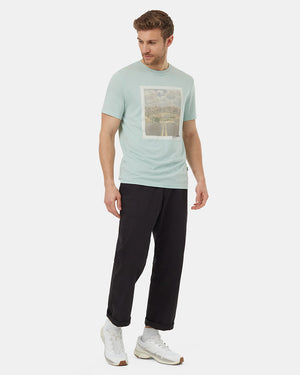 Blue-Crew-Neck-Graphic-Shortsleeve-T-Shirt