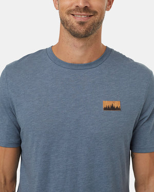 Blue-Crew-Neck-Graphic-Shortsleeve-T-Shirt
