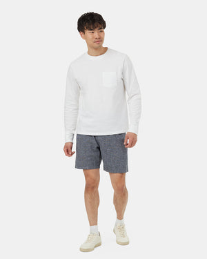 Blue-Mens-Casual-Hemp-Shorts