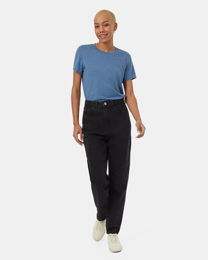 Blue-Recycled-Polyester-Crew-Neck-T-Shirt