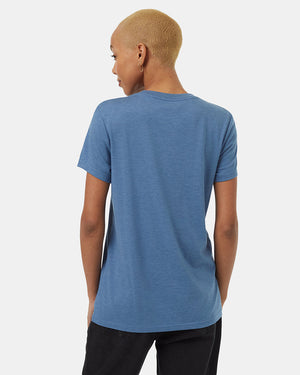 Blue-Recycled-Polyester-Crew-Neck-T-Shirt