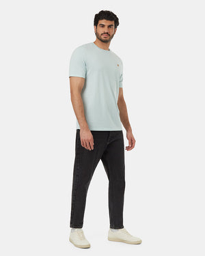 Blue-Recycled-Polyester-Crew-Neck-Tee