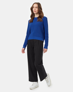 Blue-Womens-Organic-Cotton-Knit-Sweater