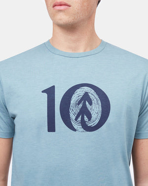 Blue Crew Neck Short Sleeve T-Shirt