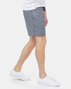Blue Men's Casual Hemp Shorts