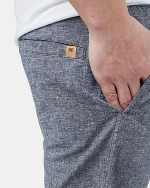Blue Men's Casual Hemp Shorts