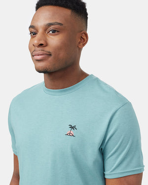 Blue Recycled Polyester Crew Neck T-Shirt