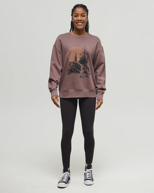 Brown-Crew-Neck-Graphic-Longsleeve-Sweatshirt