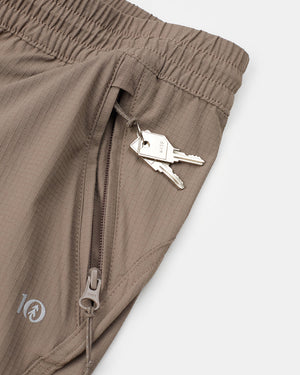 Brown-Mid-Rise-Full-Length-Tapered-Water-Repellent-Pants