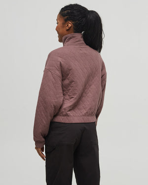 Brown-Mock-Neck-Full-Front-Zip-Sweatshirt
