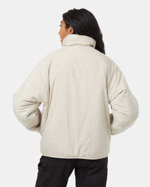 Brown-Mock-Neck-Oversized-Fit-Fleece-Zip-Up