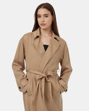 Brown-Relaxed-Belted-Midi-Length-Trench-Coat
