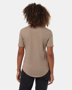 Brown-V-Neck-Short-Sleeve-T-Shirt