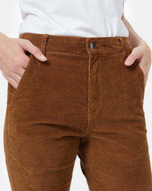 Brown Women's Corduroy Cropped Straight Leg Pant