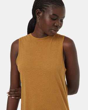 Brown-Womens-Mid-Length-Slit-Dress