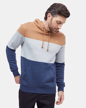 Brown,Gray Men's Stripe Pullover Hoodie