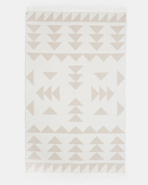 Brown,White Organic Cotton Reversible Beach Blanket