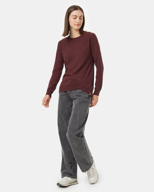 Burgundy-Women_s-Longsleeve-Crossover-Jumper