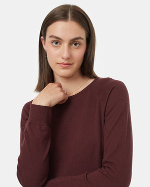 Burgundy-Women_s-Longsleeve-Crossover-Jumper