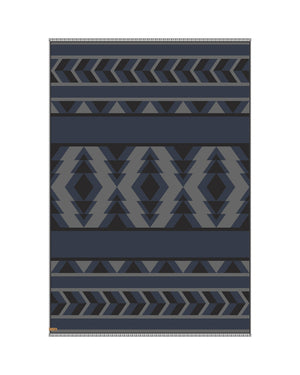 Black,Blue Organic Cotton Pattern Blanket Scarf