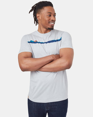 Gray Graphic Crew Neck Men's T-Shirt
