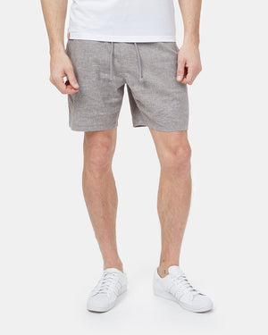 Gray Men's Casual Hemp Shorts