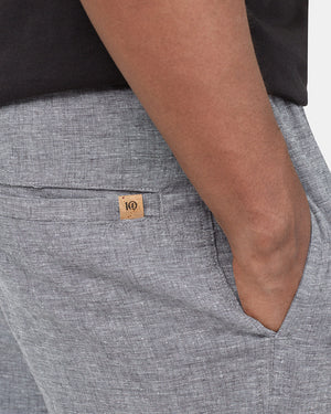 Gray Men's Casual Hemp Shorts