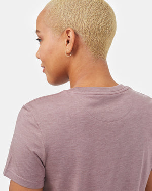 Gray,Purple Recycled Polyester Crew Neck T-Shirt