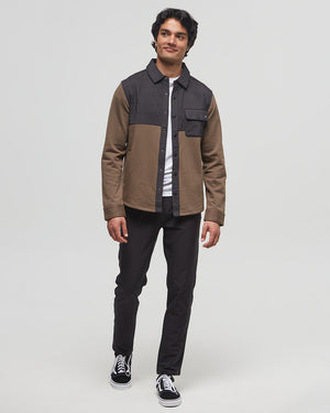 Green-Color-Block-Fleece-Shirt-Jacket