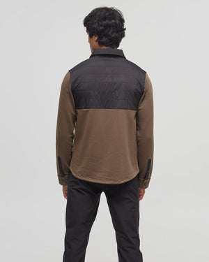 Green-Color-Block-Fleece-Shirt-Jacket