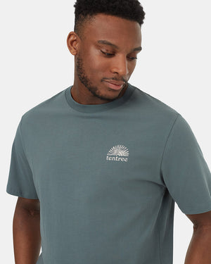 Green-Crew-Neck-Graphic-Relaxed-Shortsleeve-T-Shirt