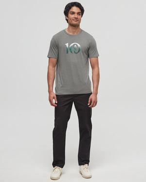 Green-Crew-Neck-Short-Sleeve-Graphic-T-Shirt