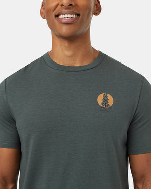 Green-Crew-Neck-Short-Sleeve-Graphic-T-Shirt